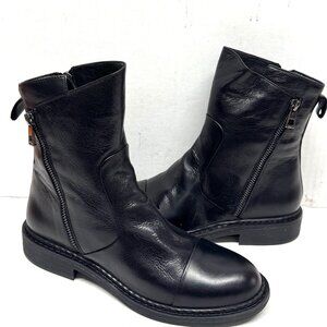 MIZ MOOZ SOFT LEATHER BOOTS SIDE ZIP 37EU / 7US BLACK Z-189